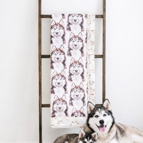 Husky Premium Plush Luxury Minky Blanket | Designer Dog Collection Throw