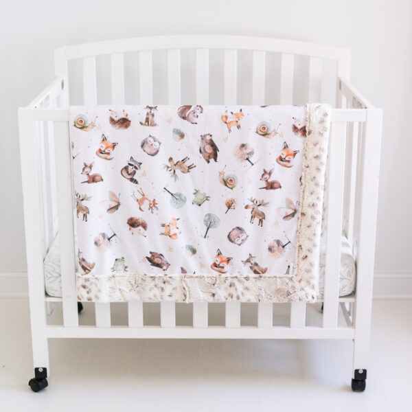 Woodland Children's Minky Blanket - Handmade - Ultra Premium