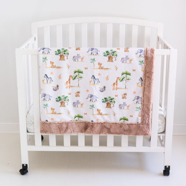 Safari Children's Minky Blanket - Handmade - Ultra Premium