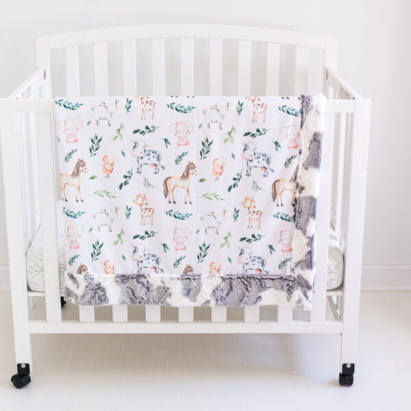 Farm Animals Children's Minky Blanket - Handmade - Ultra Premium