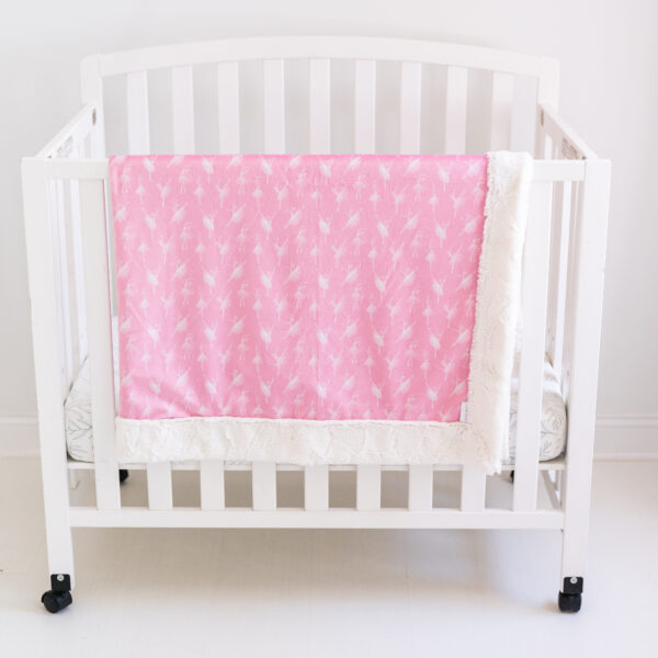 Vibrant Pink Ballerina Children's Minky Blanket - Handmade - Ultra Premium