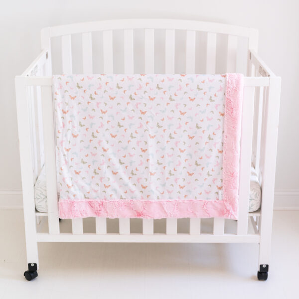 Boho Watercolor Butterfly Children's Minky Blanket - Handmade - Ultra Premium