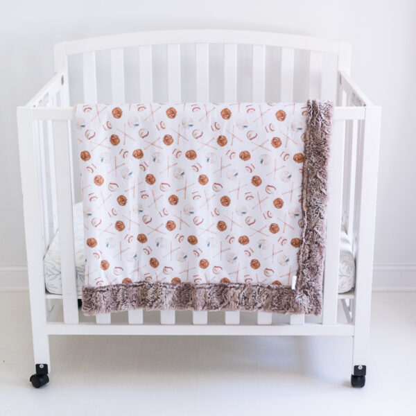 Baseball Children's Minky Blanket - Handmade - Ultra Premium