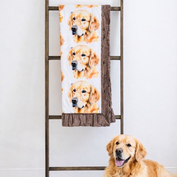 Golden Retriever Premium Plush Luxury Minky Blanket | Designer Dog Collection Throw