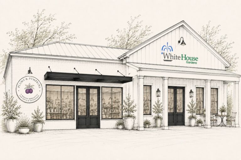 Mercantile Rendering of Plums and Pumpkins coming to Denver NC