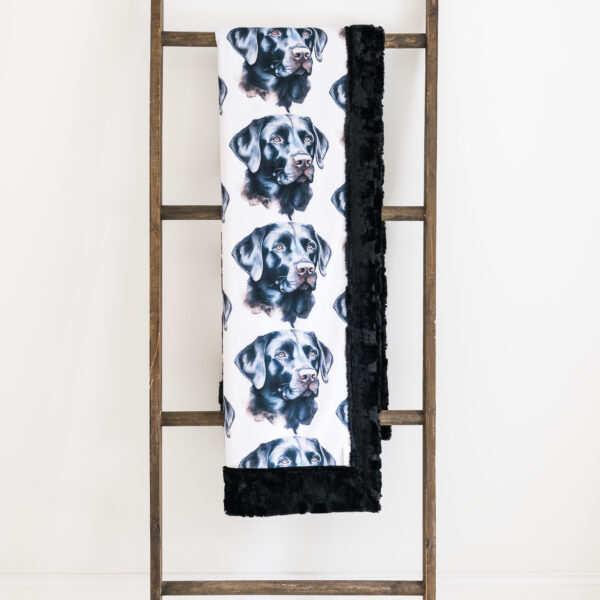 Black Labrador Premium Plush Luxury Minky Blanket | Designer Dog Collection Throw