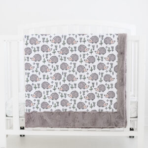 Hedgehog blanket on crib